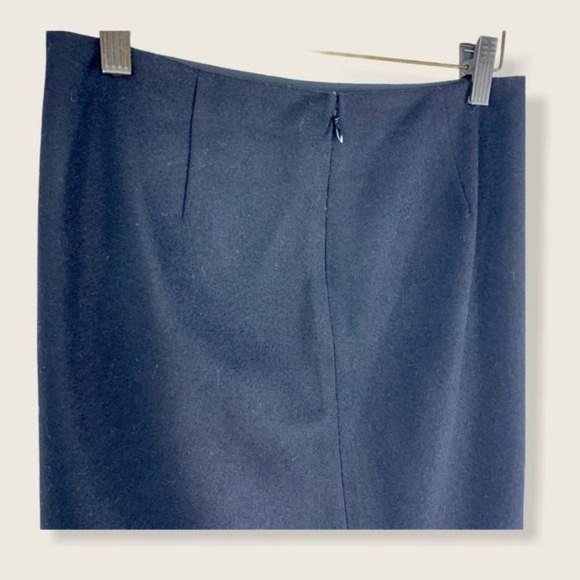 Vintage 90s J Crew Black Wool Blend A Line Skirt Medium Petite - Picture 5 of 12